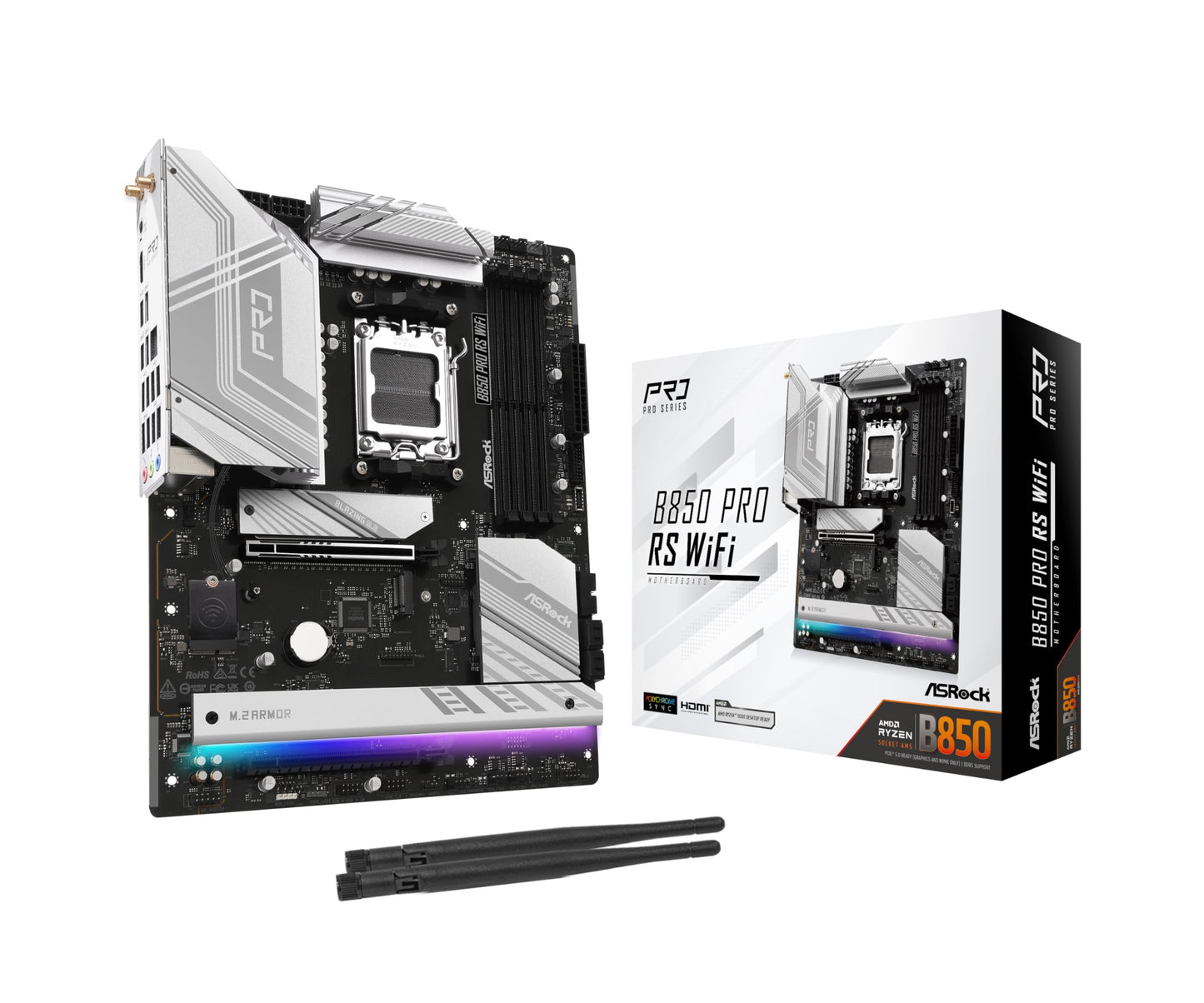 ASRock MB B850 Pro RS AMD B850 AM5 Max256GB DDR5 ATX