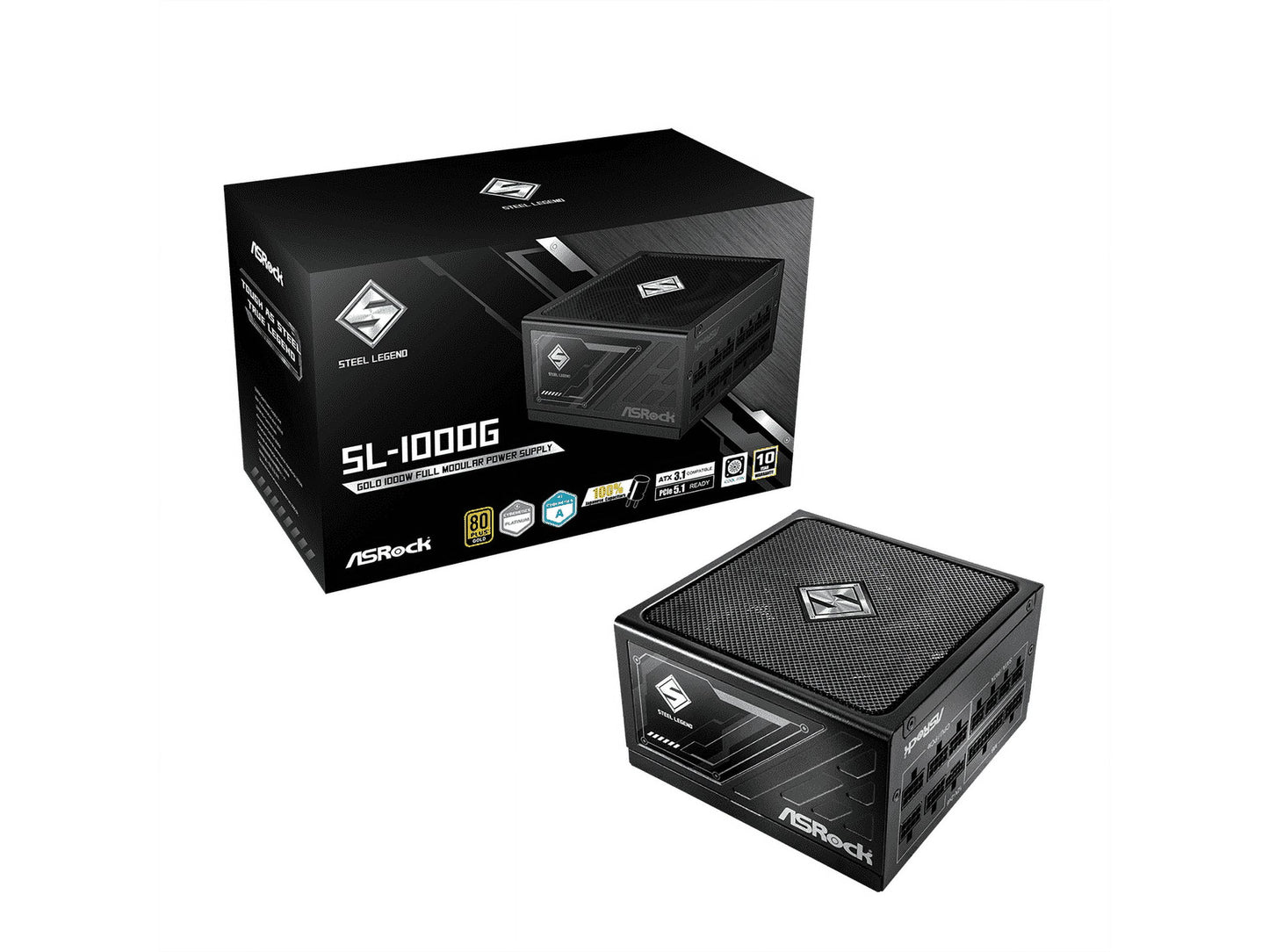 ASRock PS SL-1000G 1000W ATX 12V 80+GOLD Fully Modular 135mm Fan