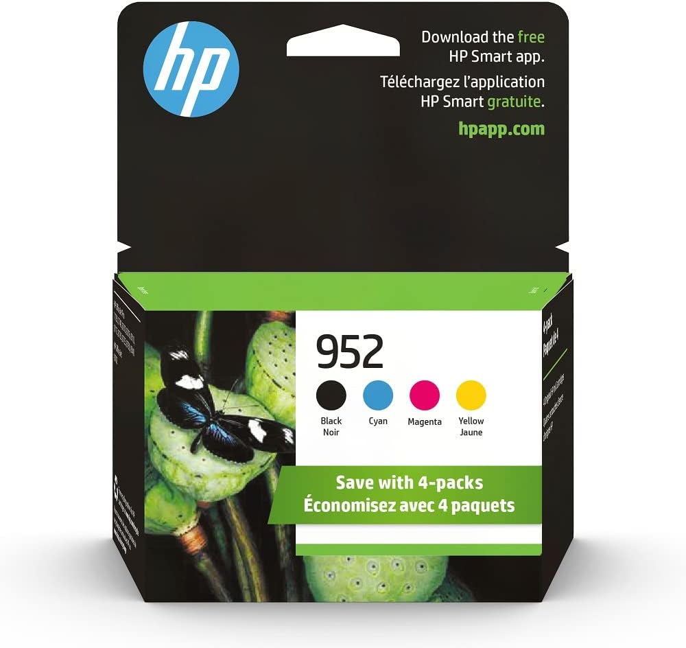 Original HP 952 Black, Cyan, Magenta, Yellow Ink Cartridges (4 Count ) Synnex