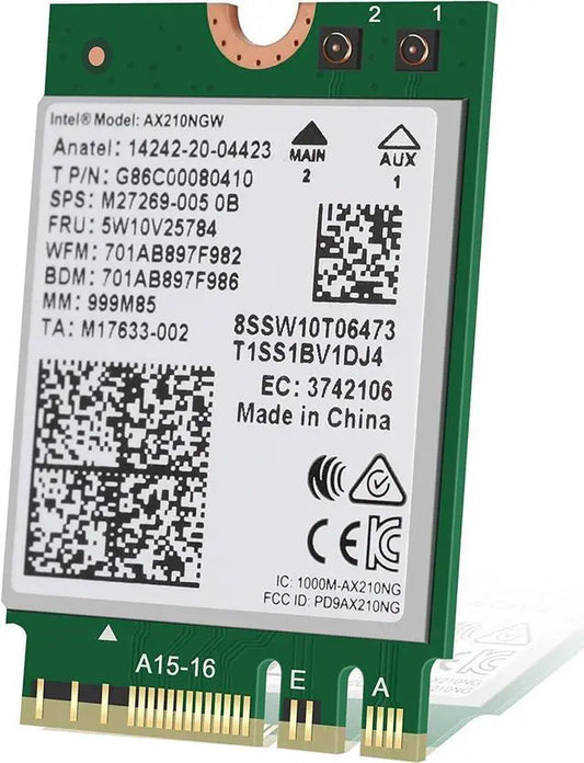 Intel AX210.NGWGII.NV Wi-Fi 6E AX210 (Gig+) 2230 2x2 AX R2 (6GHz)+BT NovPro