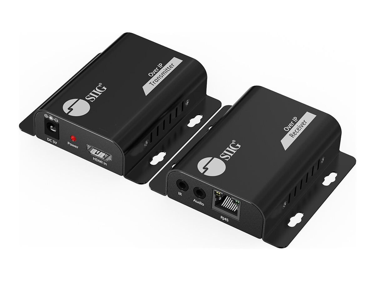 SIIG CE-H3IP01-S1 HDMI Over IP Extender with IR 492ft Brown Box