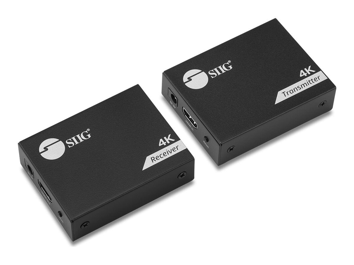 SIIG CE-H28411-S1 4K HDMI USB KVM Extender over Cat6 Metal Housing BrownBox