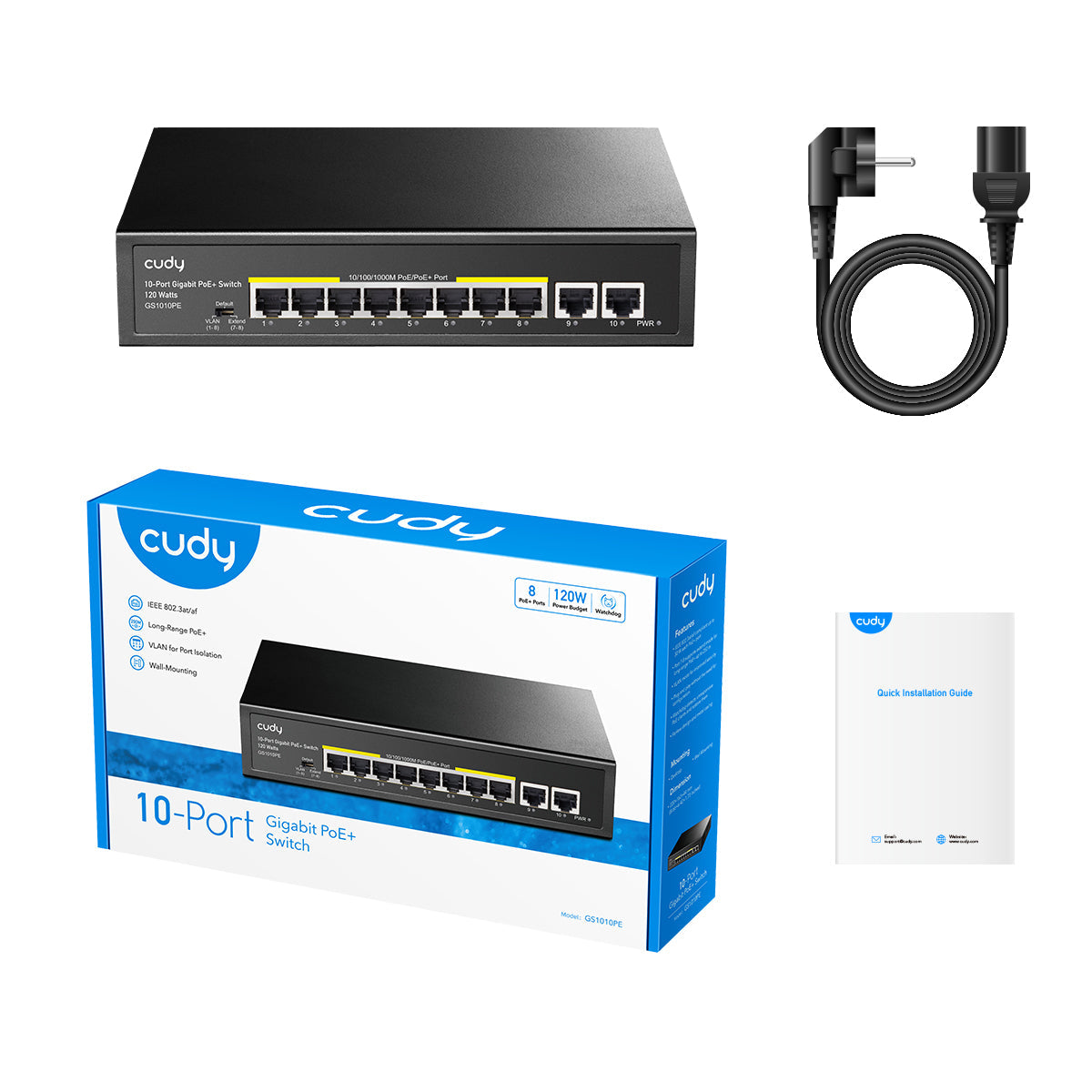 Cudy Switch GS1010PE 10-Port Gigabit PoE+ Switch