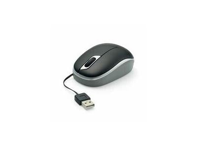 VERBATIM, RETRACTABLE CABLE USB-A OPTICAL MOUSE, BLACK