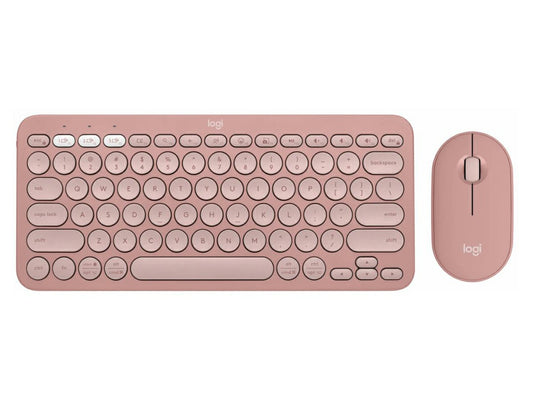 Logitech Pebble 2 Combo, Wireless Keyboard and Mouse, Tonal Rose - Keyboard and Mouse Set - Tonal Rose All Office Smarts