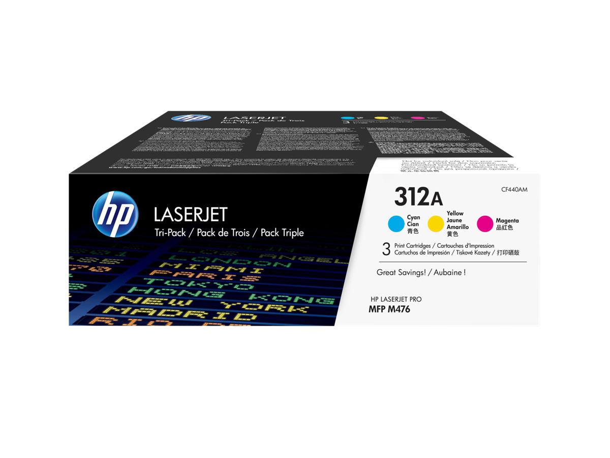 HP 312X (CF440AM) 3-Pack C/Y/M Toner Car All Office Smarts