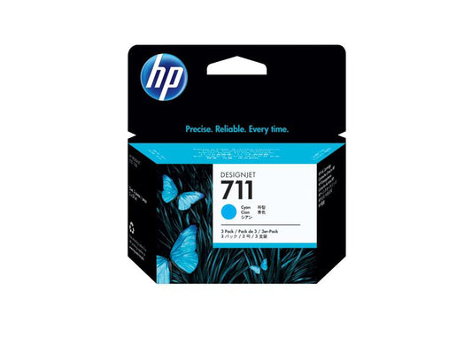 HP 711 - 3-Pack - Cyan - Original - DesignJet - Ink Cartridge