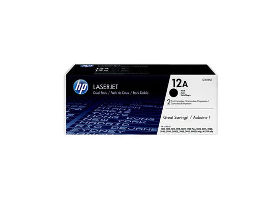 HP 12A - 2-Pack - Black - Original - LaserJet - Toner Cartridge (Q2612D)