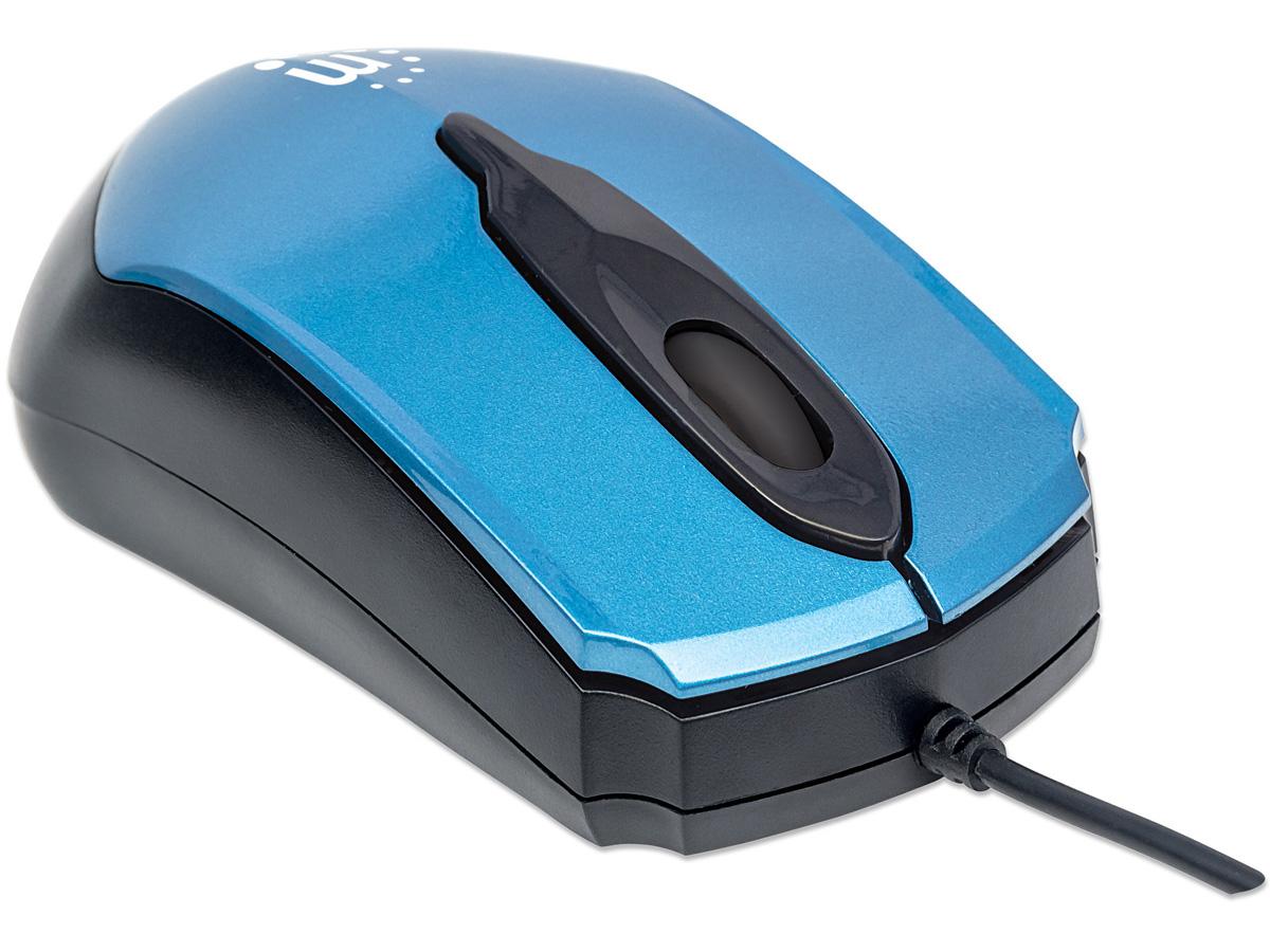 Manhattan Edge USB Wired Mouse, 1000dpi, Blister - mouse - USB - blue All Office Smarts