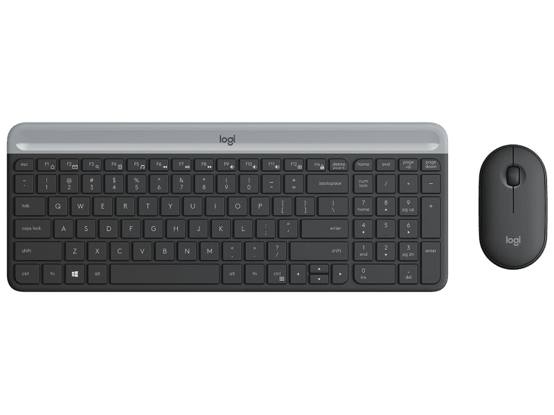 Logitech Slim Wireless Combo Mk470 - Keyboard and Mouse Set - Graphite All Office Smarts