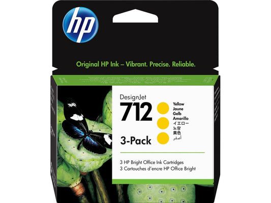 HP 712 - 3-Pack - Yellow - Original - Design Jet - Ink Cartridge