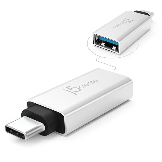 j5create Accessory JUCX15 USB-C to USB Type-A 3.1 Adapter Aluminum
