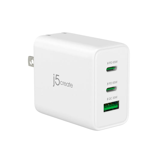 j5create JUP3365 65W GaN USB-C× 3-Port Charger