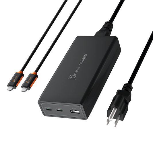 j5create JUP37185 185W GaN PD 3.1 USB-C 3-Port Charger