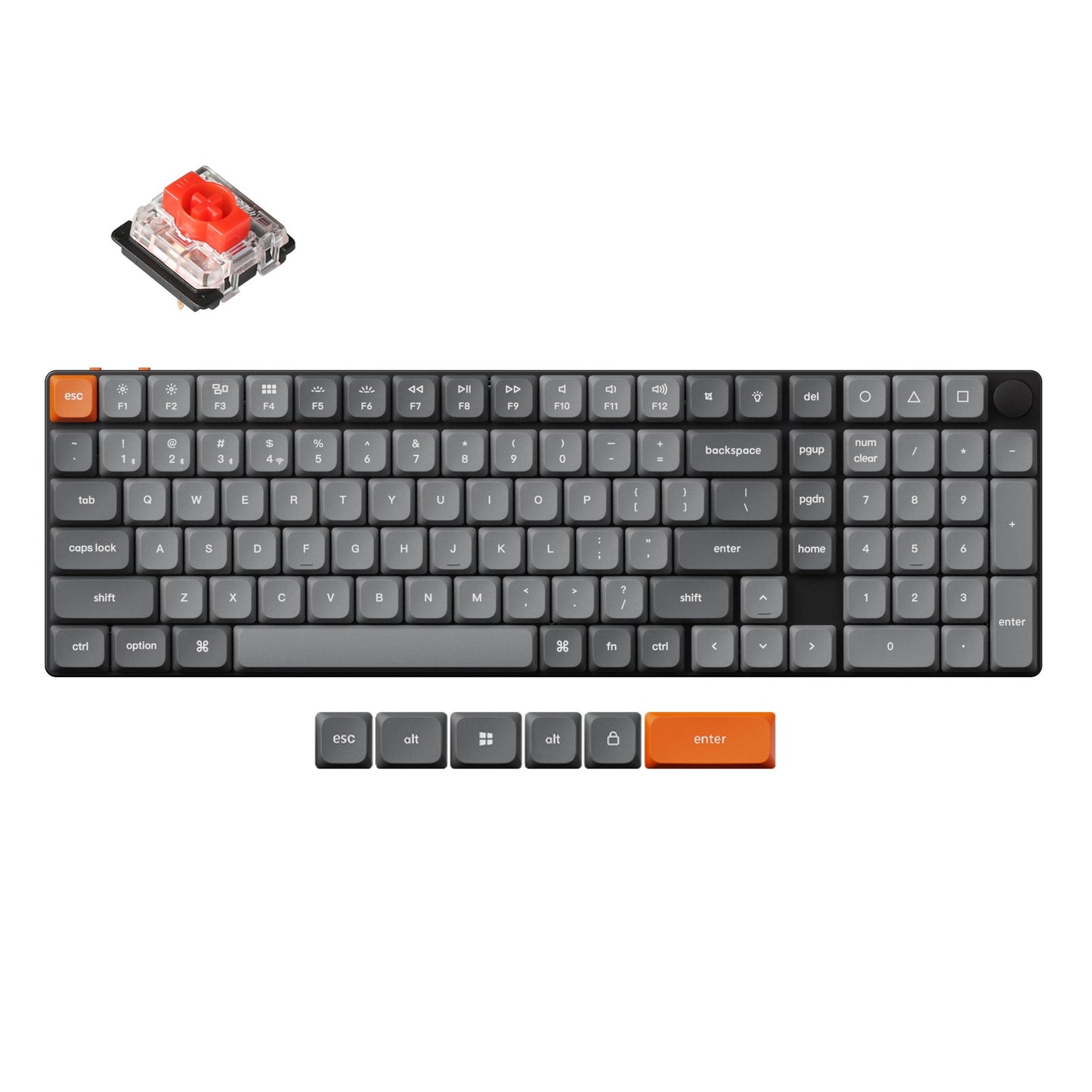 Keychron K17M-H1 K17 Max Swappable Gateron RGB Backlight Red Switch