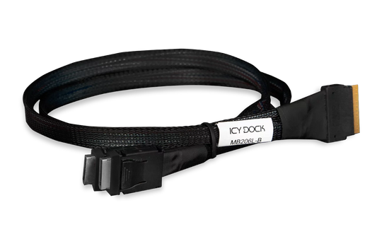 ICY DOCK Cable MB206L-B SlimSAS 8i SFF-8654 t 2xOCuLink 4i SFF-8611 Cable 0.5M