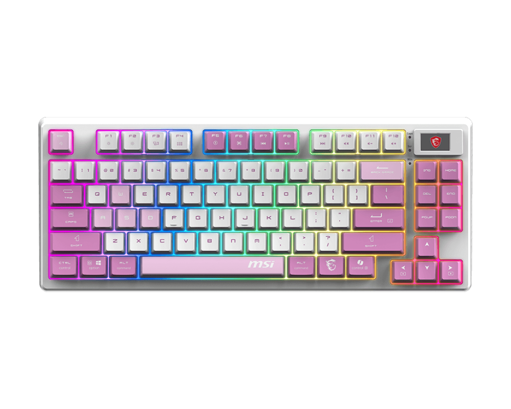 MSI FORGE GK600 TKL W VIOLET US MECHANICAL KTT HIFI LINEAR SWITCHES RGB
