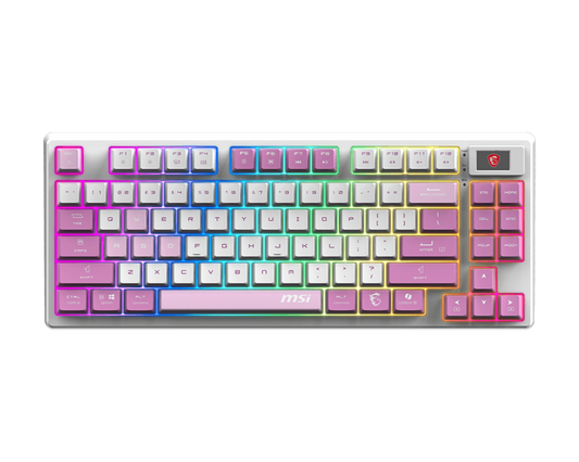 MSI FORGE GK600 TKL W VIOLET US MECHANICAL KTT HIFI LINEAR SWITCHES RGB