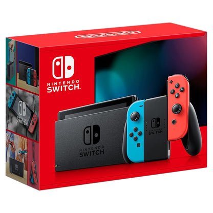 Nintendo Switch with Neon Blue and Neon Red Joy‑Con - Japan Import with US Plug - All Office Smarts