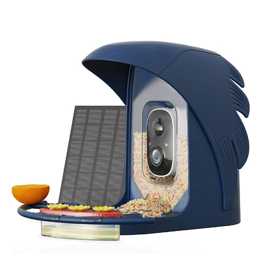 PerchMe Camera SF-BF-NB01 Smart Bird Feeder with Camera Solar Powered NavyBlue