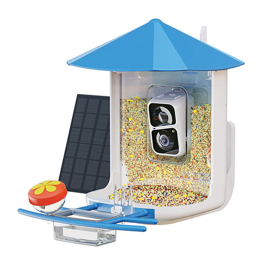 PerchMe Camera SF-BF-AC01 Smart Bird Feeder with AI Camera & Solar Panel Azure