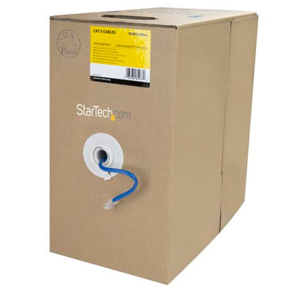 STARTECH.COM Wirrj45Blrl - Bulk Cat 5E Ethernet Cable - 1000 Ft. - Stranded - Blue, Taa-Compl