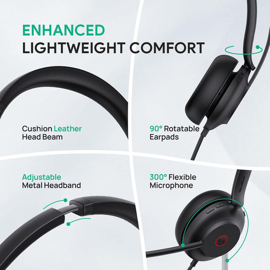 Yealink Headset 1308135 UH35 Mono Teams USB Wired Headset 1.5m cable