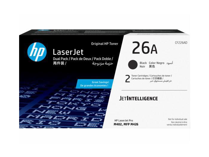 HP 26A (CF226AD) 2-pack Black OEM Toner All Office Smarts