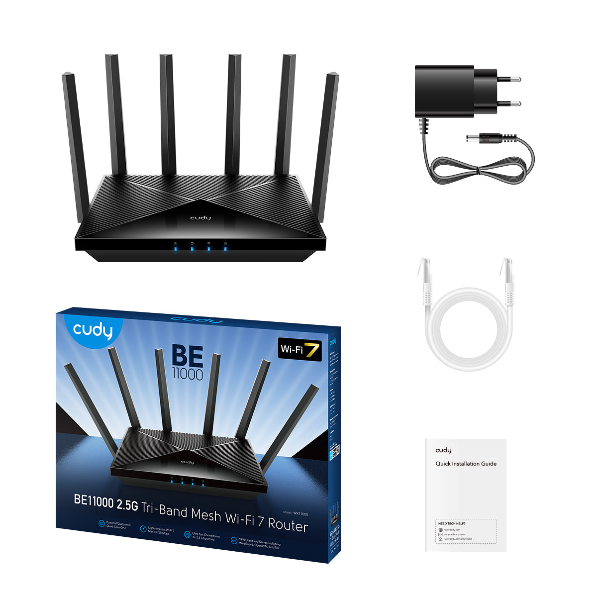 Cudy Router WR6500H BE6500 2.5G Wi-Fi 7 Router