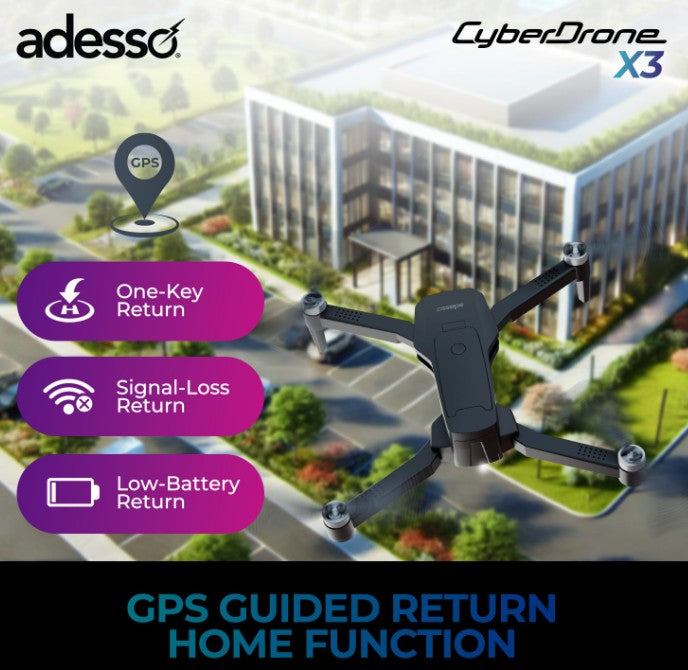 Adesso CyberDrone X3 - Drone with 2K FPV Camera & Gimbal