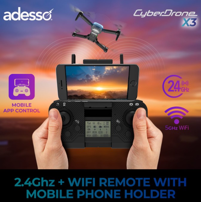 Adesso CyberDrone X3 - Drone with 2K FPV Camera & Gimbal
