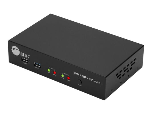 SIIG CE-KV0G11-S1 2x1 HDMI KVM Switch with PBP Roaming Mouse & PIP