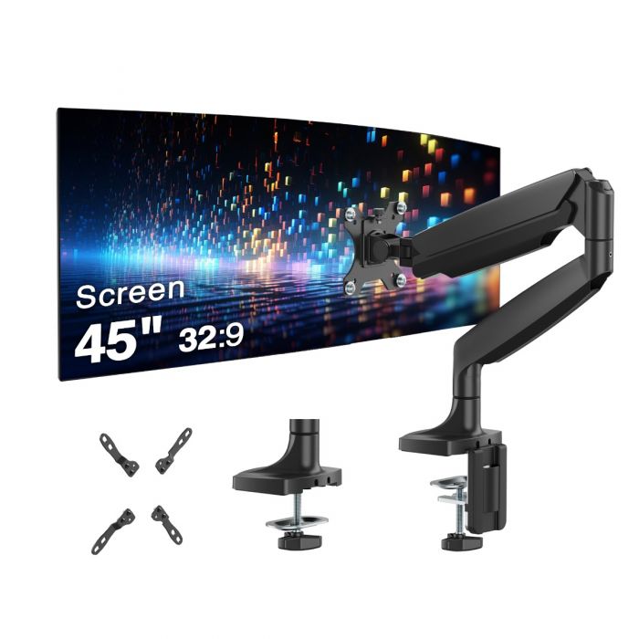 SIIG CE-MT5911-S1 Single 45 Mechanical Spring Monitor Arm Desk Mount Black