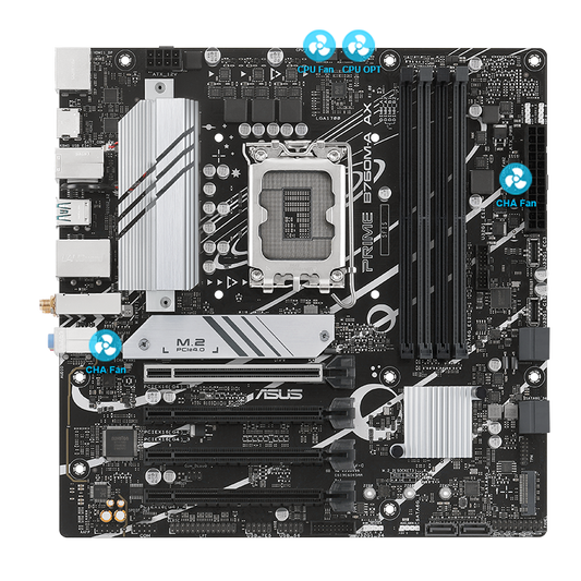 ASUS MB PRIME B760M-A AX B760 LGA1700 Max.128GB DDR5 PCIe mATX