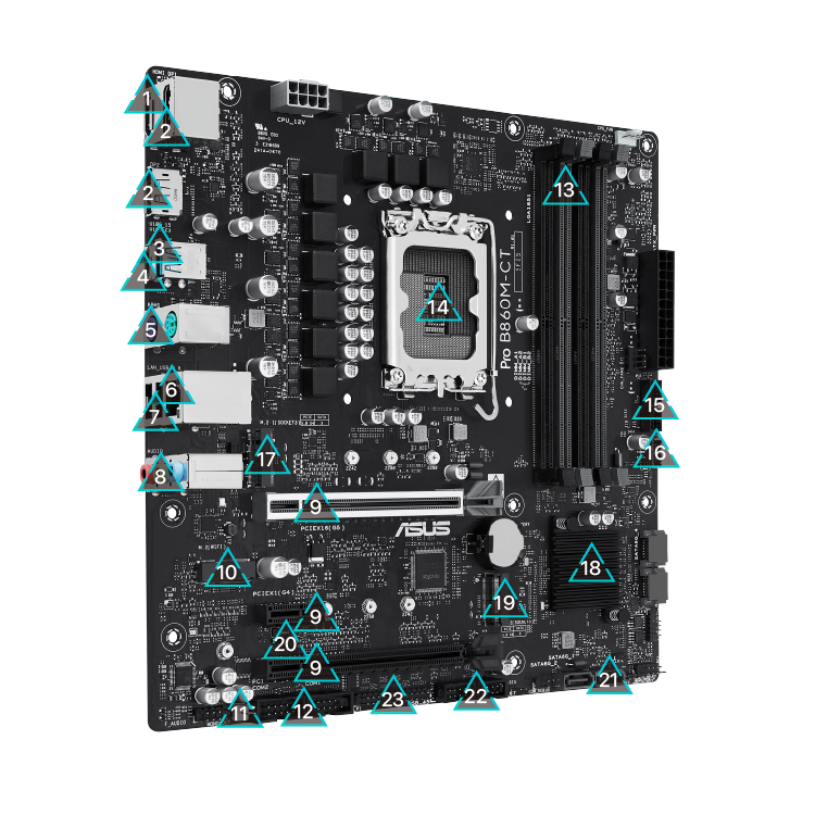 ASUS Motherboard PRO B860M-CT-CSM B860 LGA1851 256GB DDR5 micro-ATX