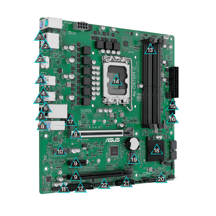 ASUS MB PRO Q870M-C V2-CSM-SI LGA1851 Max256GB DDR5 micro-ATX Bulk Pack
