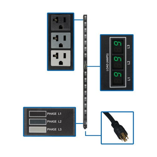 TRIPP Pdu 3-Phase Metered 120V 5.7 Kw 42 5-15/20R L21-20P 0Urm - PDU3MV6L2120LV