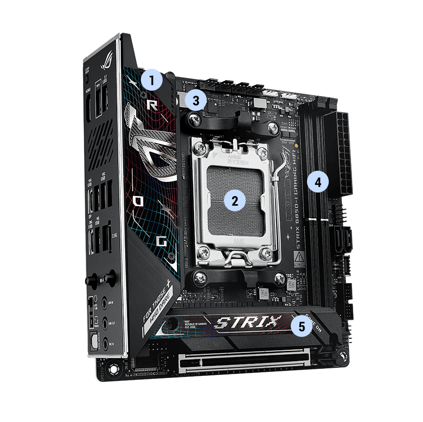 ASUS MB ROG STRIX B850-I GAMING WIFI B850 AM5 max96GB DDR5 Mini-ITX
