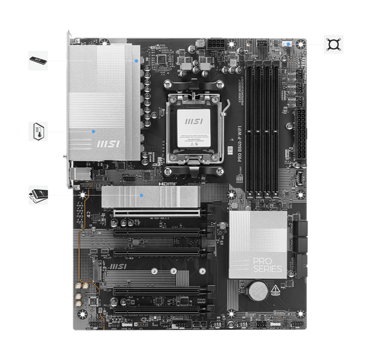 MSI PRO B840-P WIFI B840 AM5 Max256GB DDR5 ATX