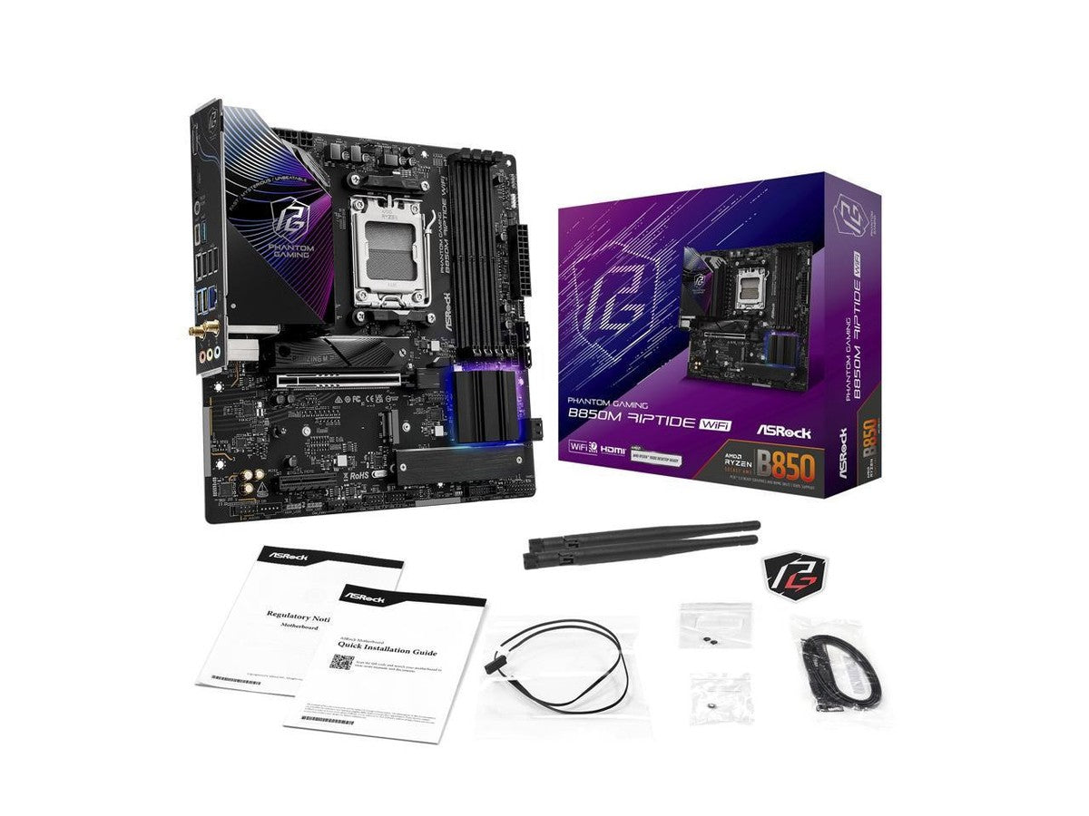 ASRock MB B850M Riptide WiFi AMD B850 AM5 Max256GB DDR5 Micro ATX