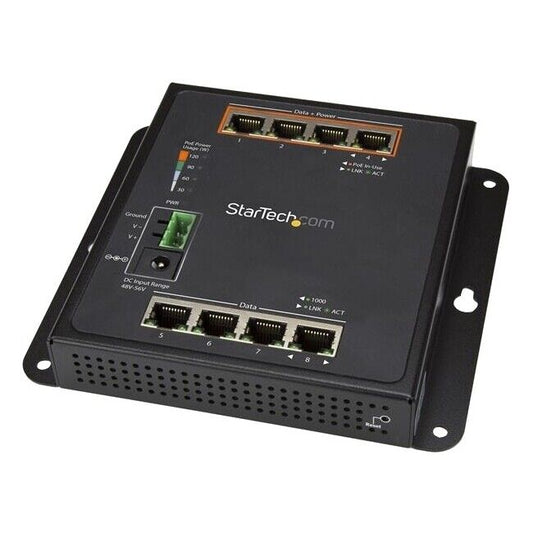 Startech NT IES81GPOEW 8PT Gigabit Ethernet Switch 4 PoE+ Managed Wall Mount