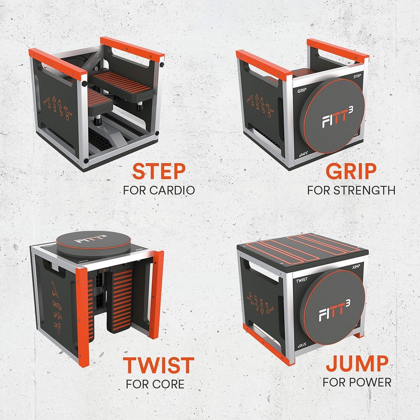 New Fitt Cube Compact Multi-Gym Cube-Orange All Office Smarts