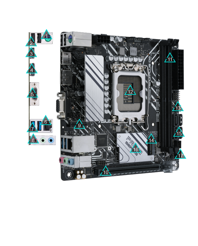 ASUS MB PRIME H610I-PLUSÿD4-CSM H610 LGA1700 Max.64GB DDR4 Mini ITX