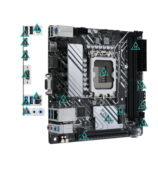 ASUS MB PRIME H610I-PLUSÿD4-CSM H610 LGA1700 Max.64GB DDR4 Mini ITX