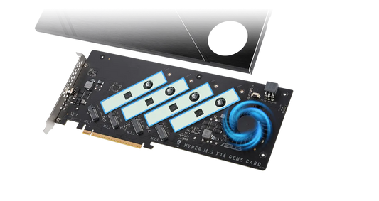 Asus AC HYPER M.2 X16 GEN5 CARD PCIe5.0x16 interface f 4xM.2 NVME SSD devices
