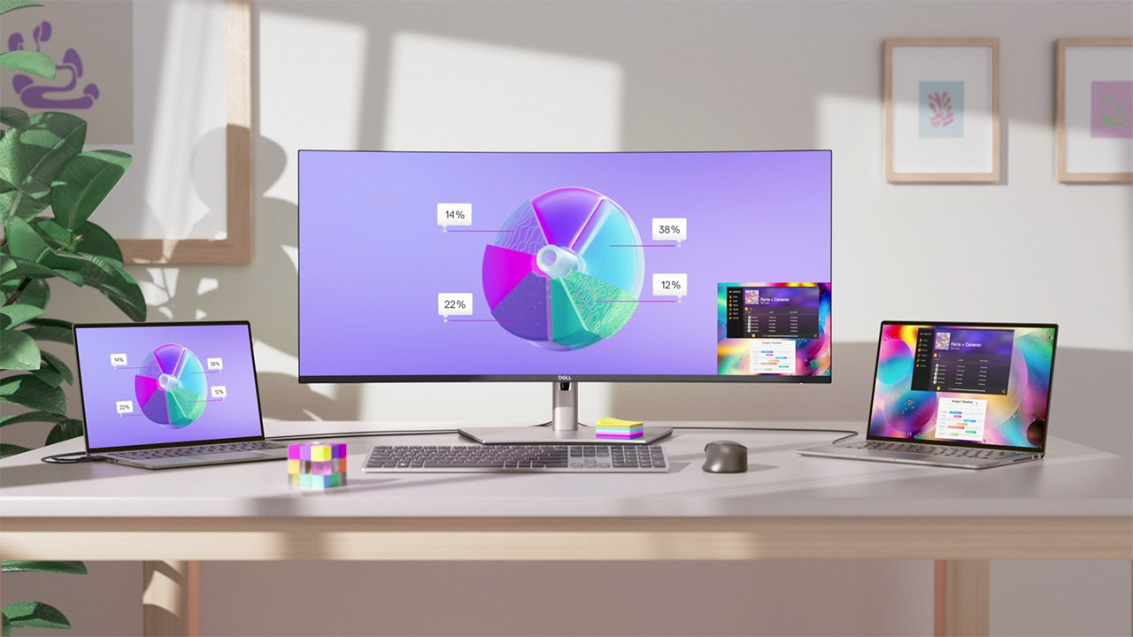 Dell UltraSharp U3824DW 38" Class WQHD+ Curved Screen LED Monitor - 21:9 - Black, Silver