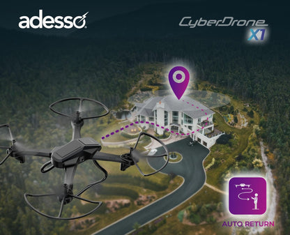 Adesso CyberDrone X1 - Entry-Level Drone with Altitude Hold & Headless Mode