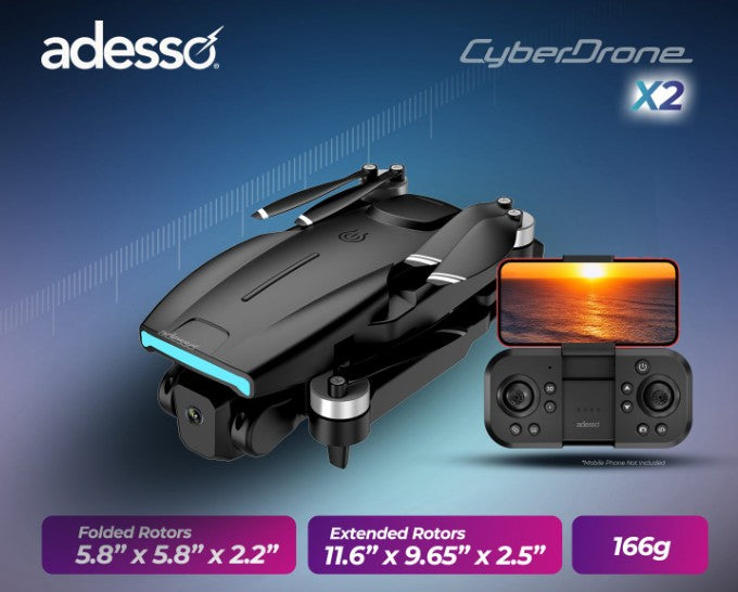 Adesso CyberDrone X2 - Drone with 1080P FPV Camera & Gimbal