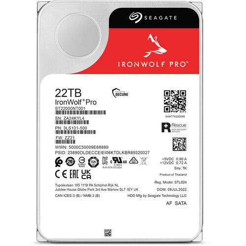 Seagate HD ST22000NT001 22TB SATA 3.5 IronWolf Pro Bare Seagate Technology