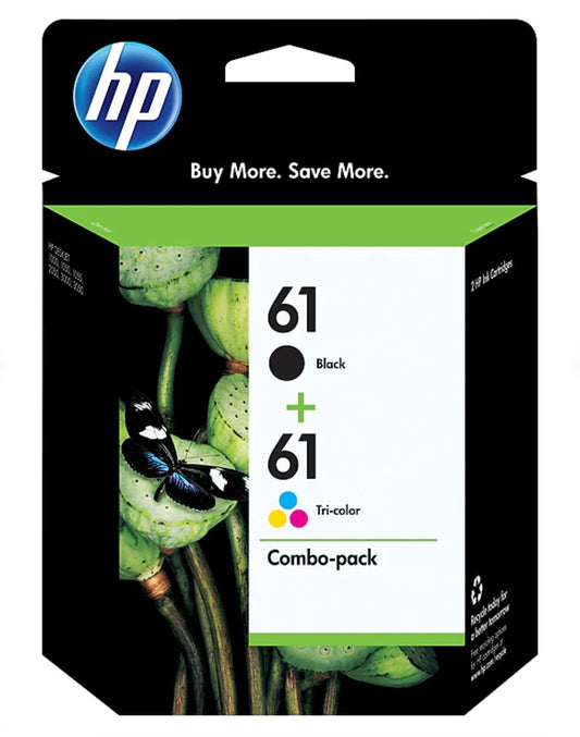 HP 61 Black/Tri-Color Standard Yield Ink Cartridge, 2/Pack (CR259FN)
